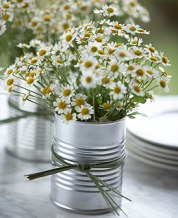 Simple daisies in a tin cup from MariaMcBride.com